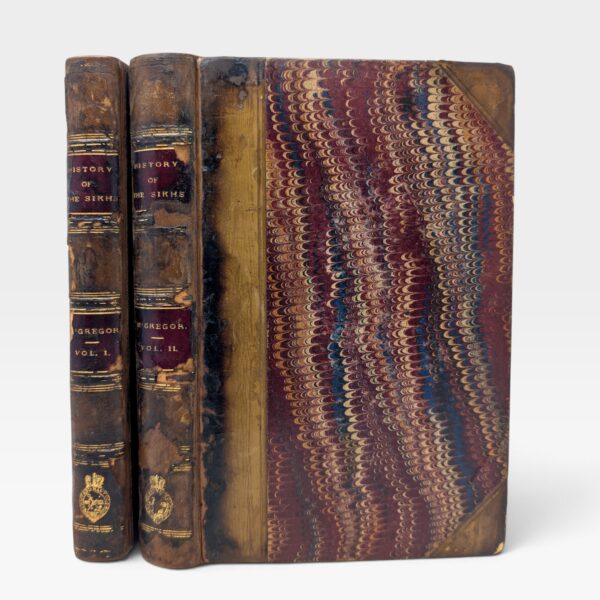 William Lewis M’Gregor, The History of the Sikhs, first edition, London 1846, complete two-volume set in contemporary half-calf bindings.