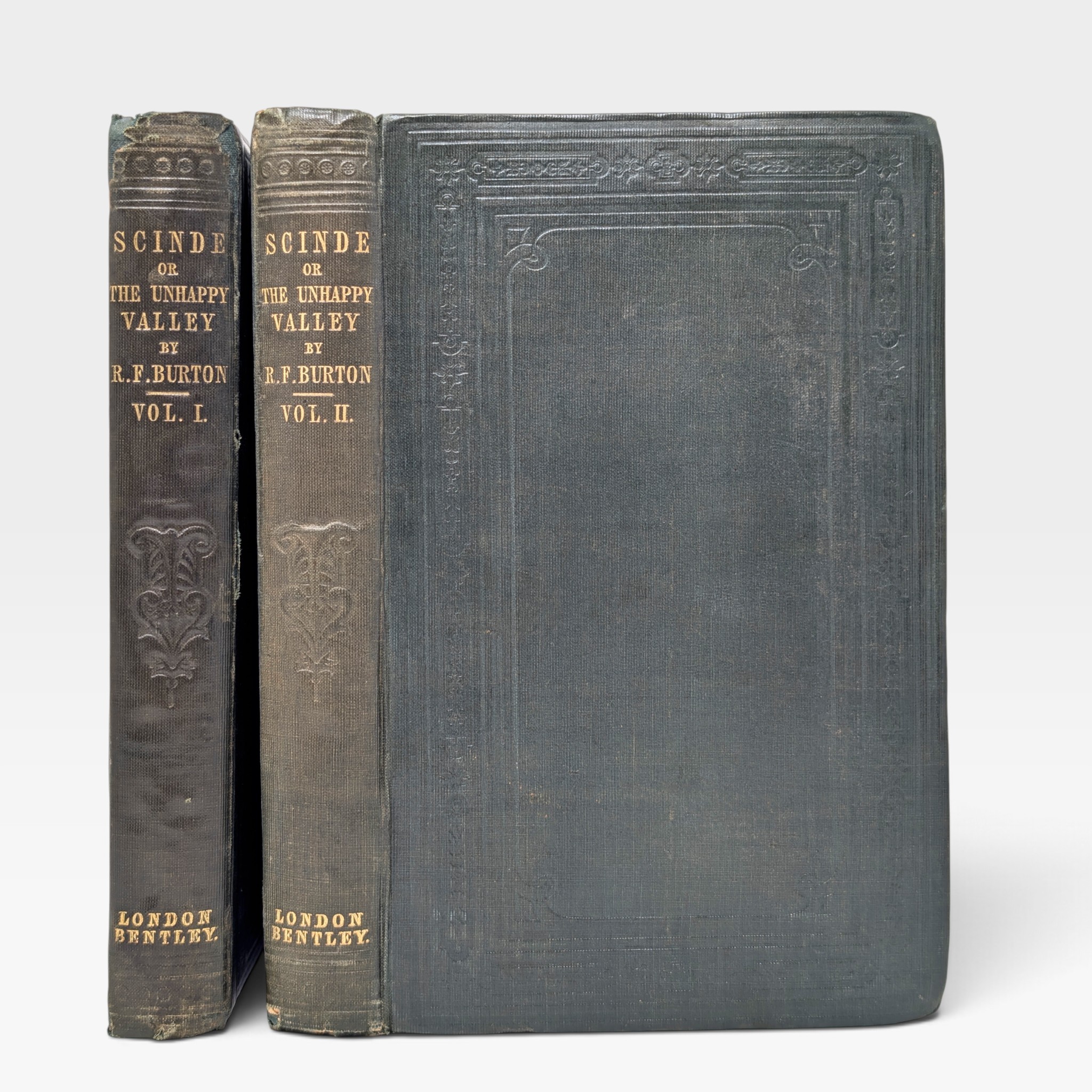 Scinde or The Unhappy Valley – Richard Francis Burton, 1851 Richard Francis Burton’s Scinde; or, The Unhappy Valley, first edition 1851, complete in two volumes in original publisher’s cloth.